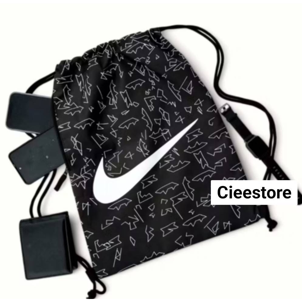 TAS SERUT NIKE STRING BAGS ORIGINAL BLACK BAGS / TAS SERUT PRIA WANITA / TAS SERUT FULL SET
