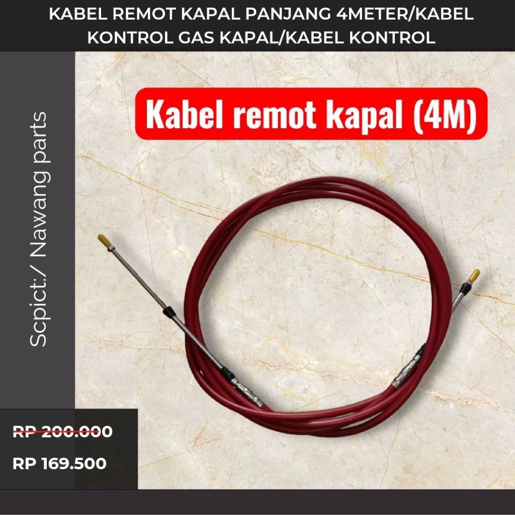 Promo Kabel remot kapal panjang 4meter/kabel kontrol gas kapal/kabel kontrol