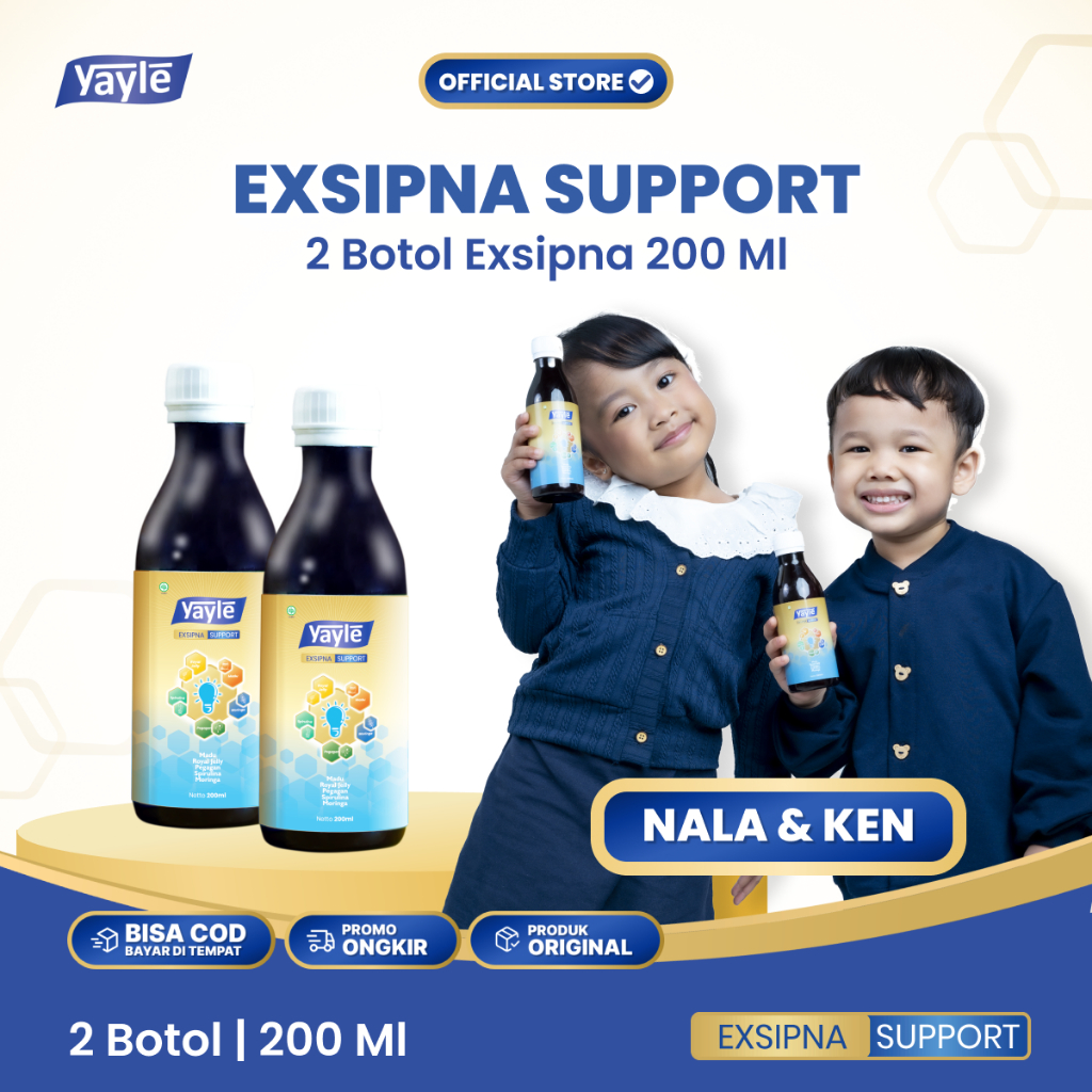 [ 2 BOTOL LEBIH HEMAT ] Yayle Exsipna Support 200ml Teman Belajar Si Kecil | Madu Kecerdasan Anak | 