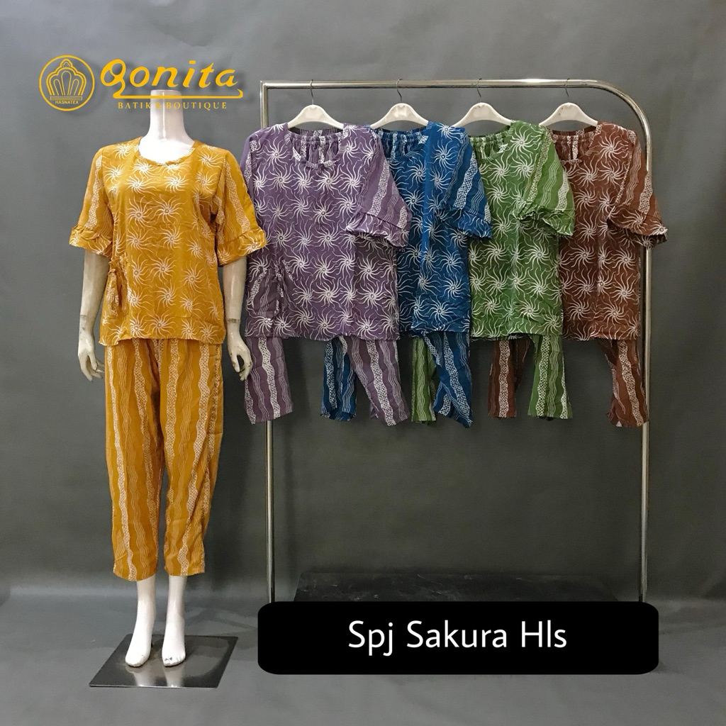 Daster Stelan/Baju Tidur Qonita Batik - Spj Sakura Hls