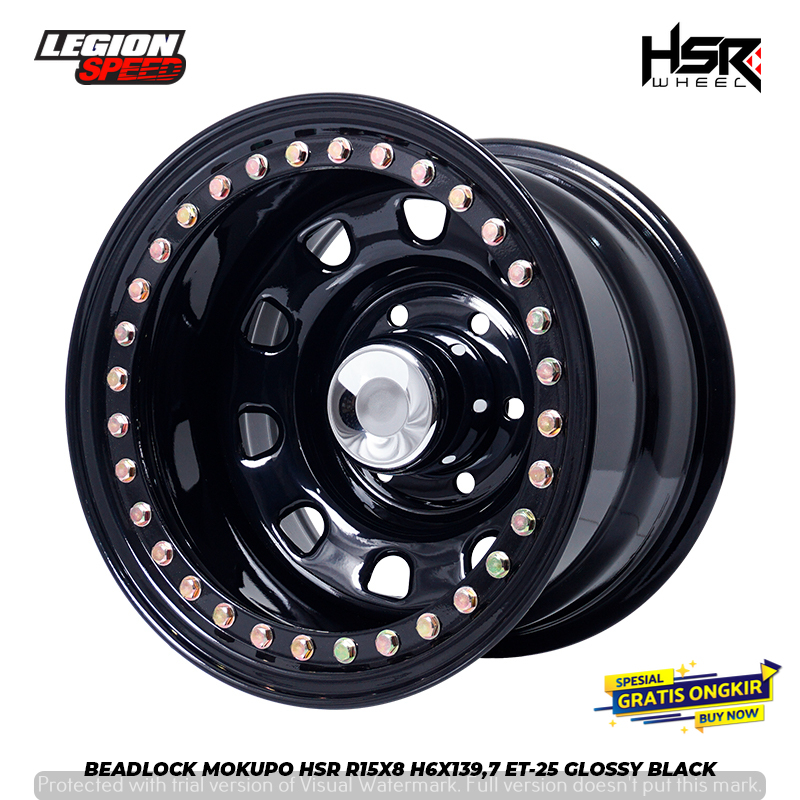VELG BEADLOCK MOKUPO HSR R15X8 H6X139,7 ET-25 GB VELG MOBIL TRAILBLAZER PANTHER HUMMER DLL