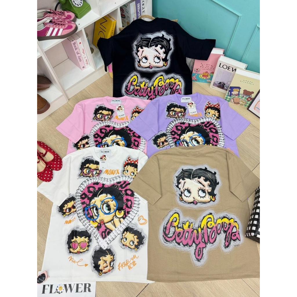 READYSTOCK FL-218 KAOS OVERSIZE BETTY BOOB LOVE BKK FLOWER