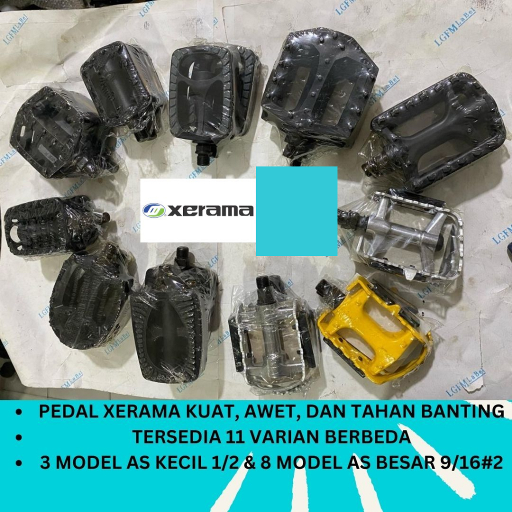 XERAMA Pedal Sepeda As Besar Kecil BMX Gunung MTB Universal As gowesan Tengah 1 pasang For United Po