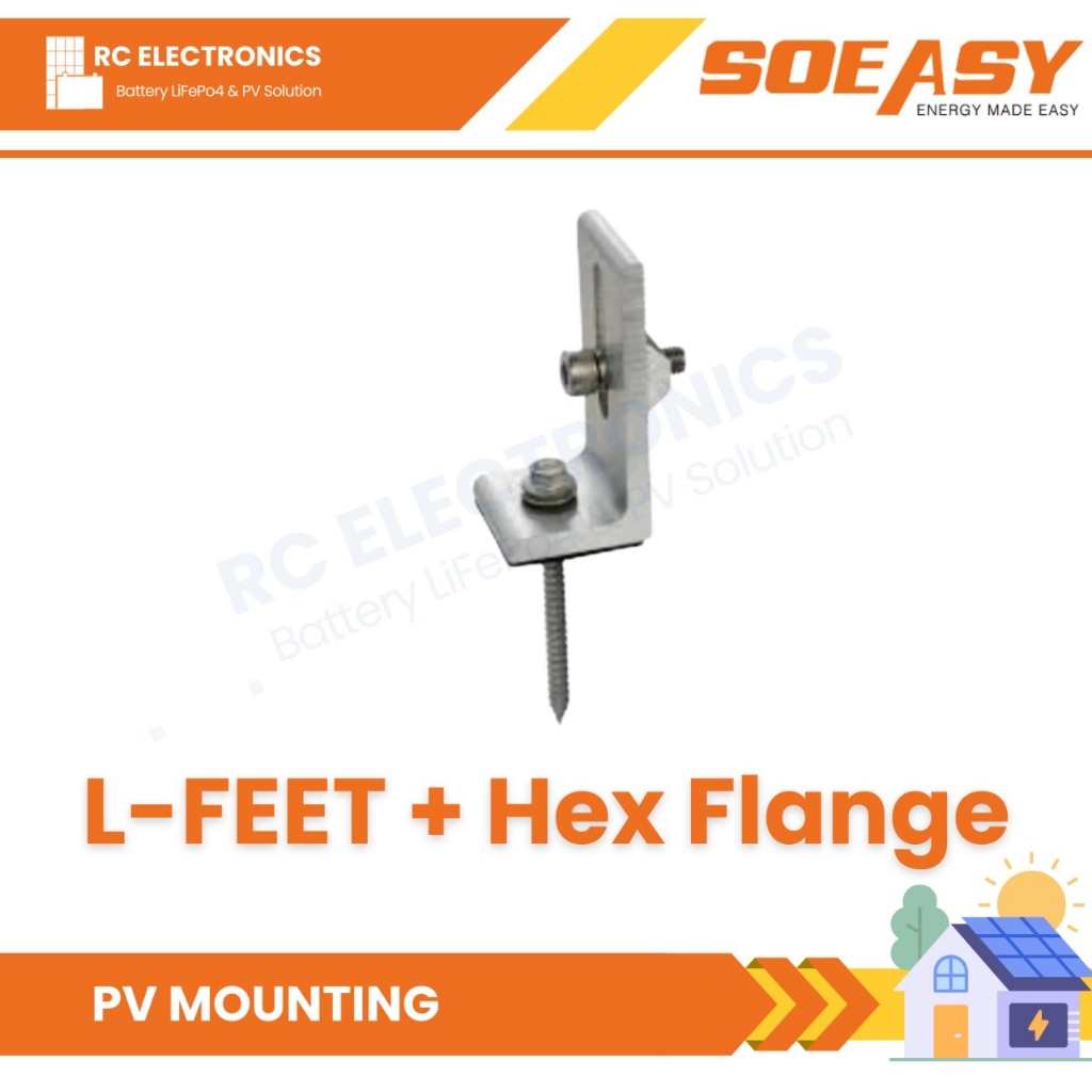 Mounting solar panel L-Feet + Hex Flange SOEASY