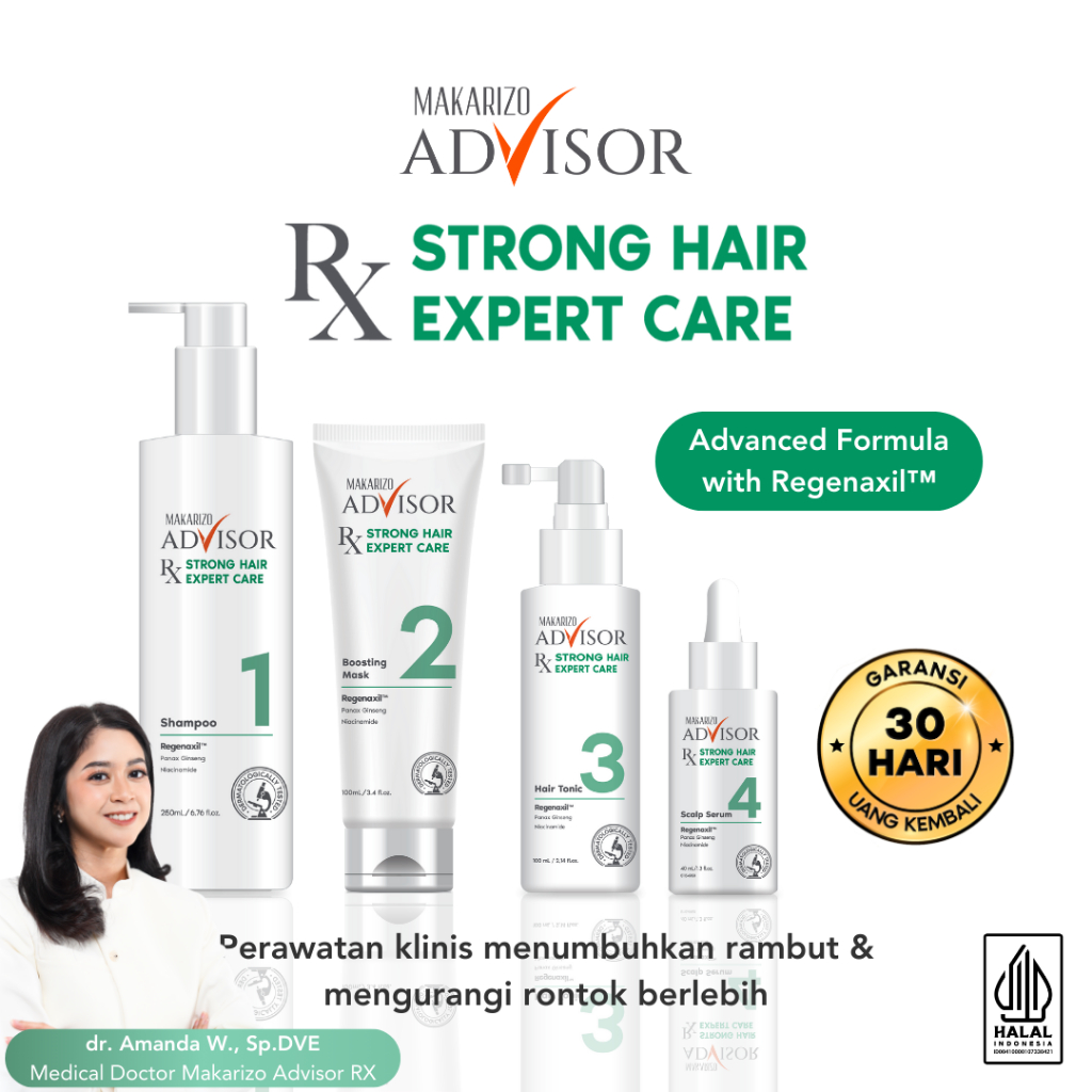 Makarizo Advisor RX Strong Hair Expert Care Series - Atasi Rambut Rontok, Kebotakan Dini, Menumbuhka