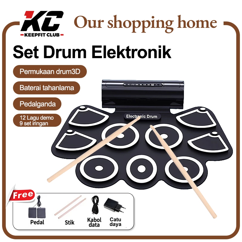 Set USB Drum Elektronik/Drum Digital Elektronik Portabel /set drum elektrik silikon/drum elektronik 