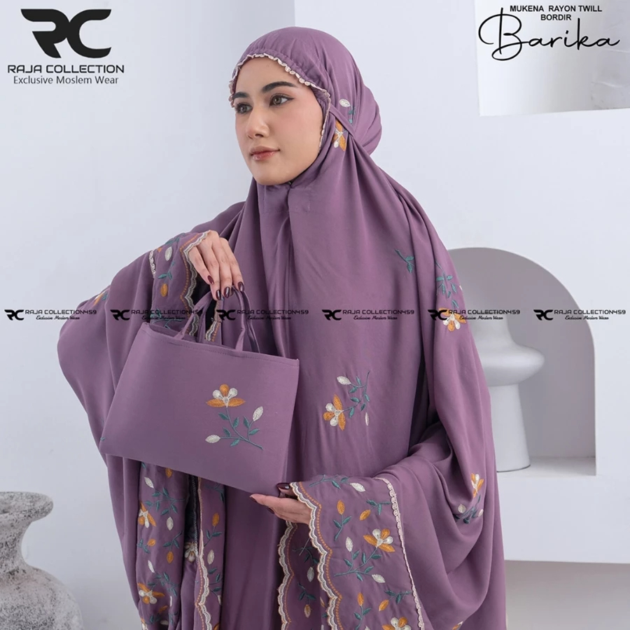 Mukenah Dewasa Rayon Twill Premium Terbaru  Bordir Barika