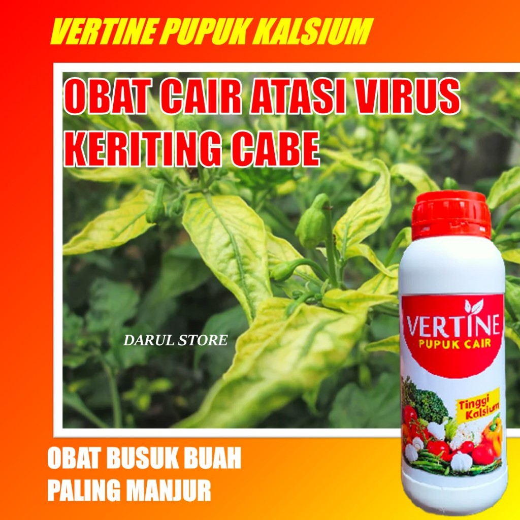 Vertine Cals Kalsium 500 ml TERLARIS Obat bulai virus kuning busuk daun cabe, cabe rawit manjur pupu
