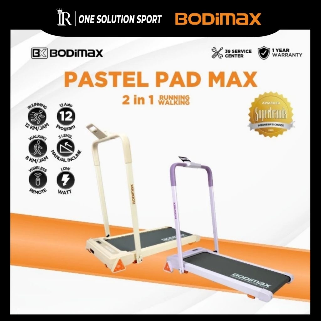 BODIMAX PASTEL MAX LILAC/ Treadmil/ Walking Pad / Running Pad / Alat Olahraga / Fitnes Gym