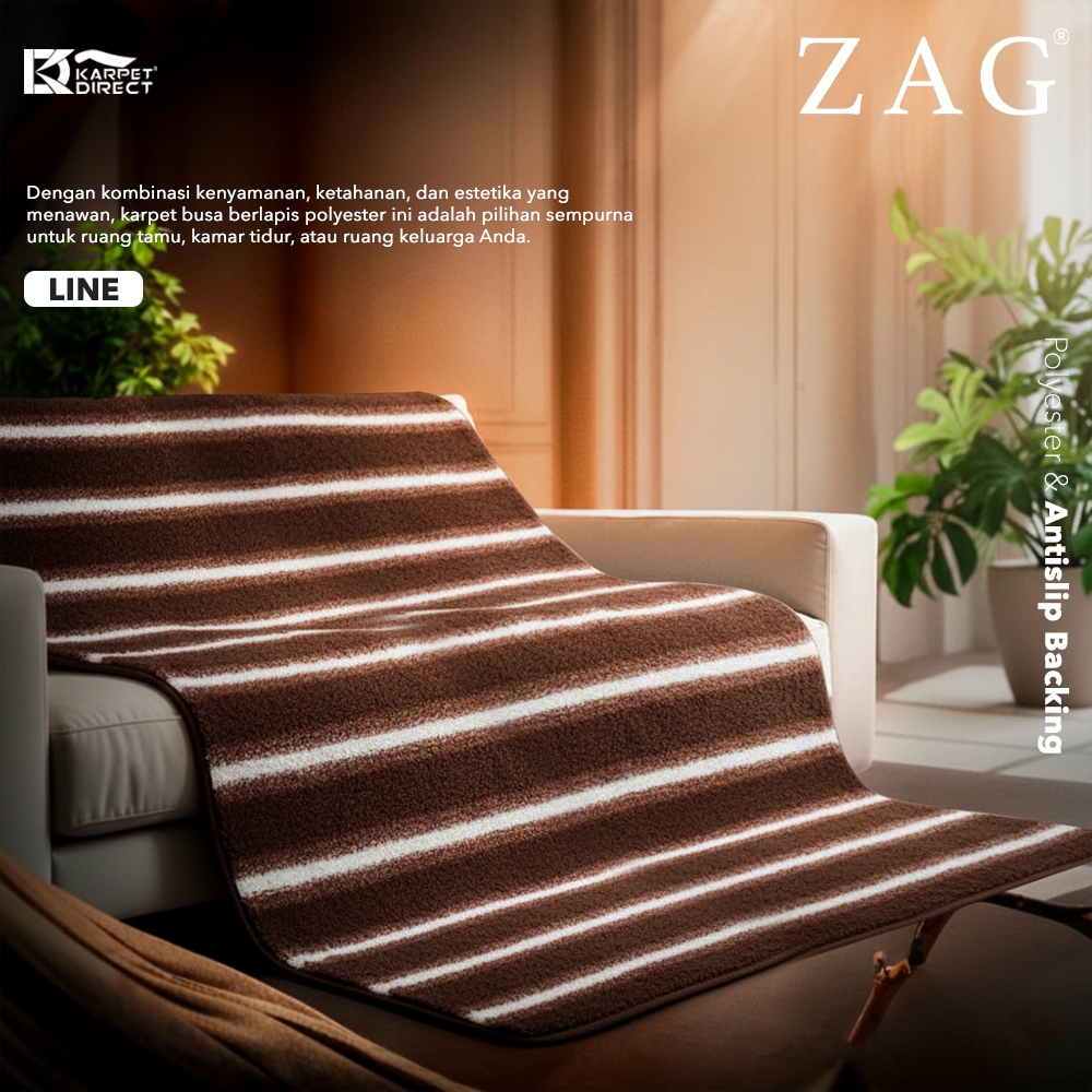 [Karpet Direct] Zag (Coklat) 200x280 cm - Line