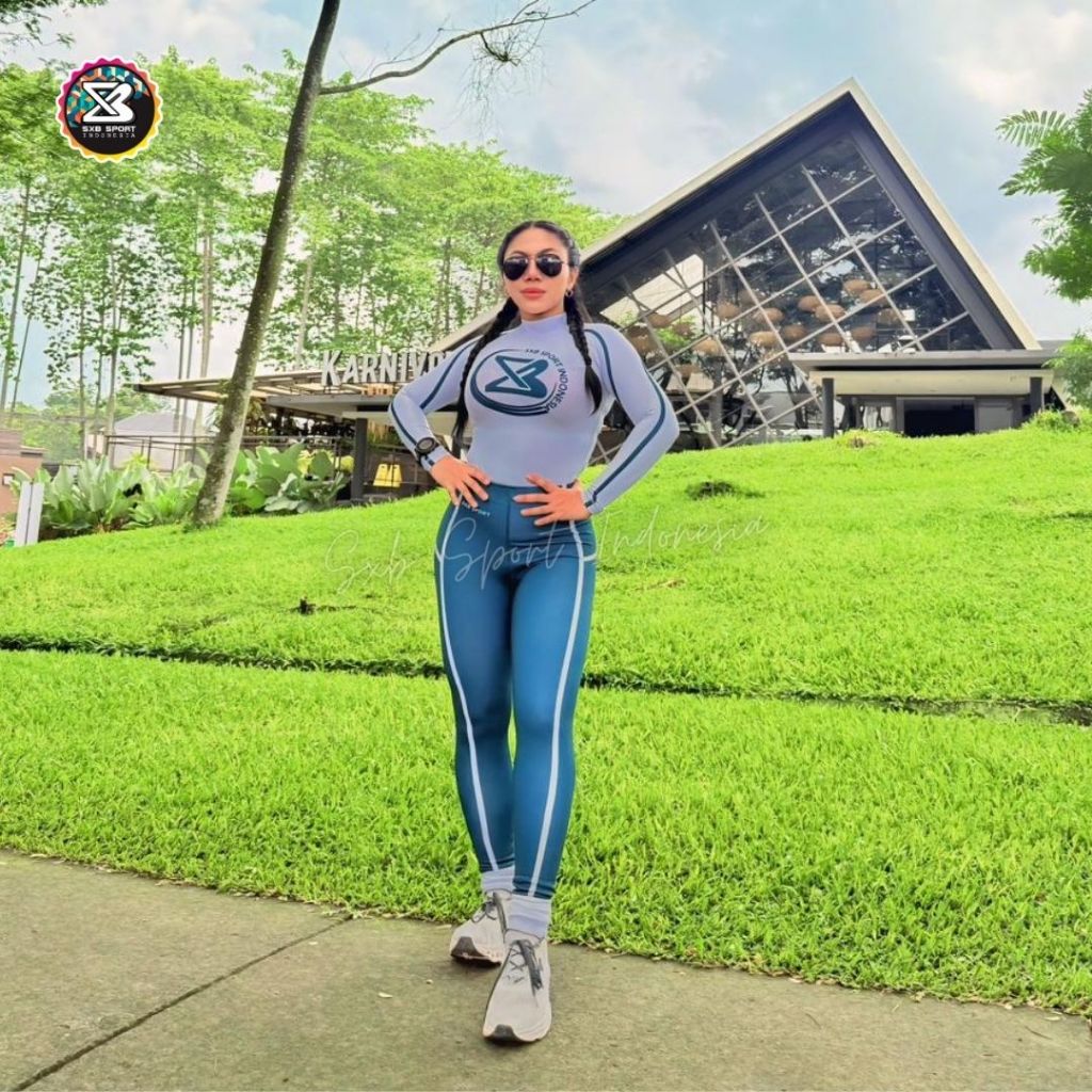 SXB SPORT GREEN BIG LOGO LONGSLEEVE CROP AND LEGGING