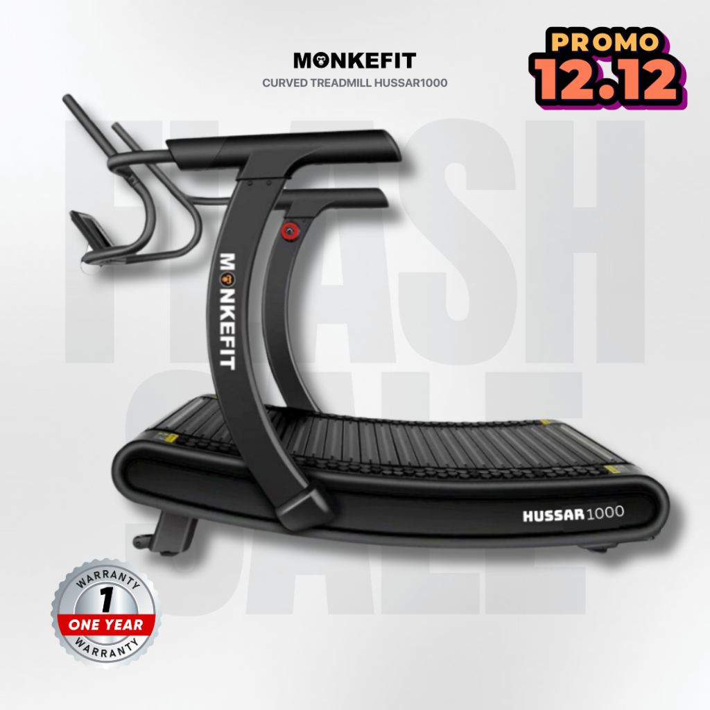 Monkefit HUSSAR1000 Curve Treadmill - Treadmill Manual tanpa listrik