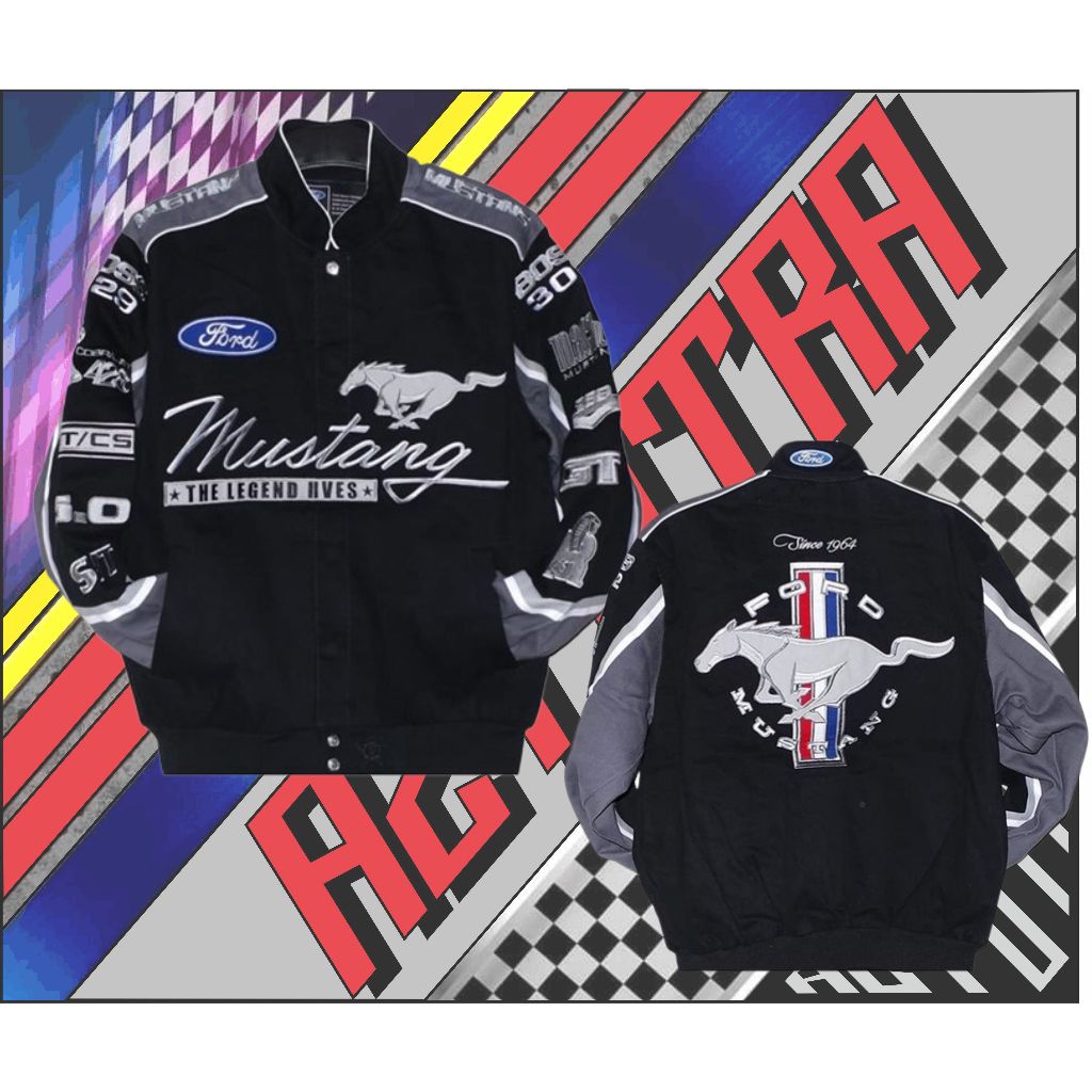 Az Putra-Jaket Mustang Nascar Vintage Black Series