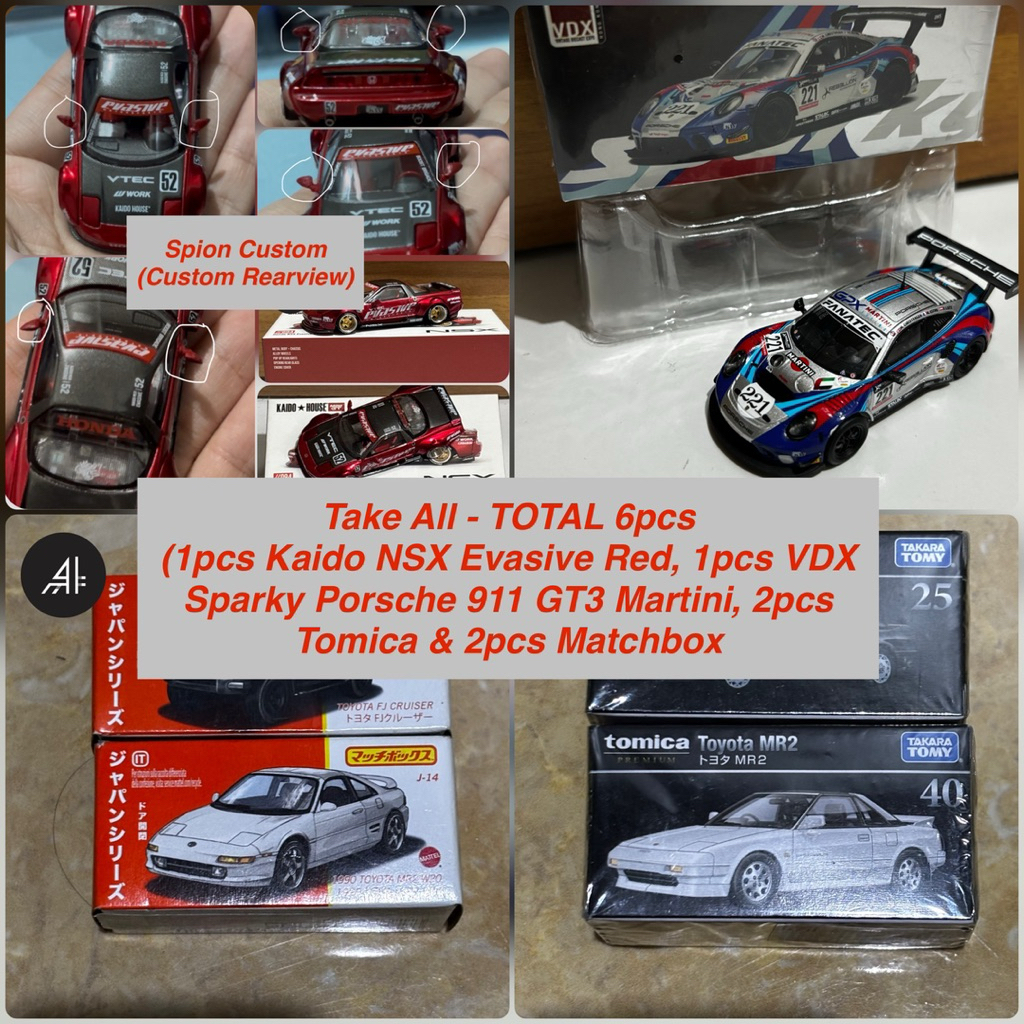 (SPECIAL BUNDLE - Dapat 6pcs) 1pcs Mini GT Kaido NSX Red (Unsealed | Mulus | Spion Custom), 1pcs VDX