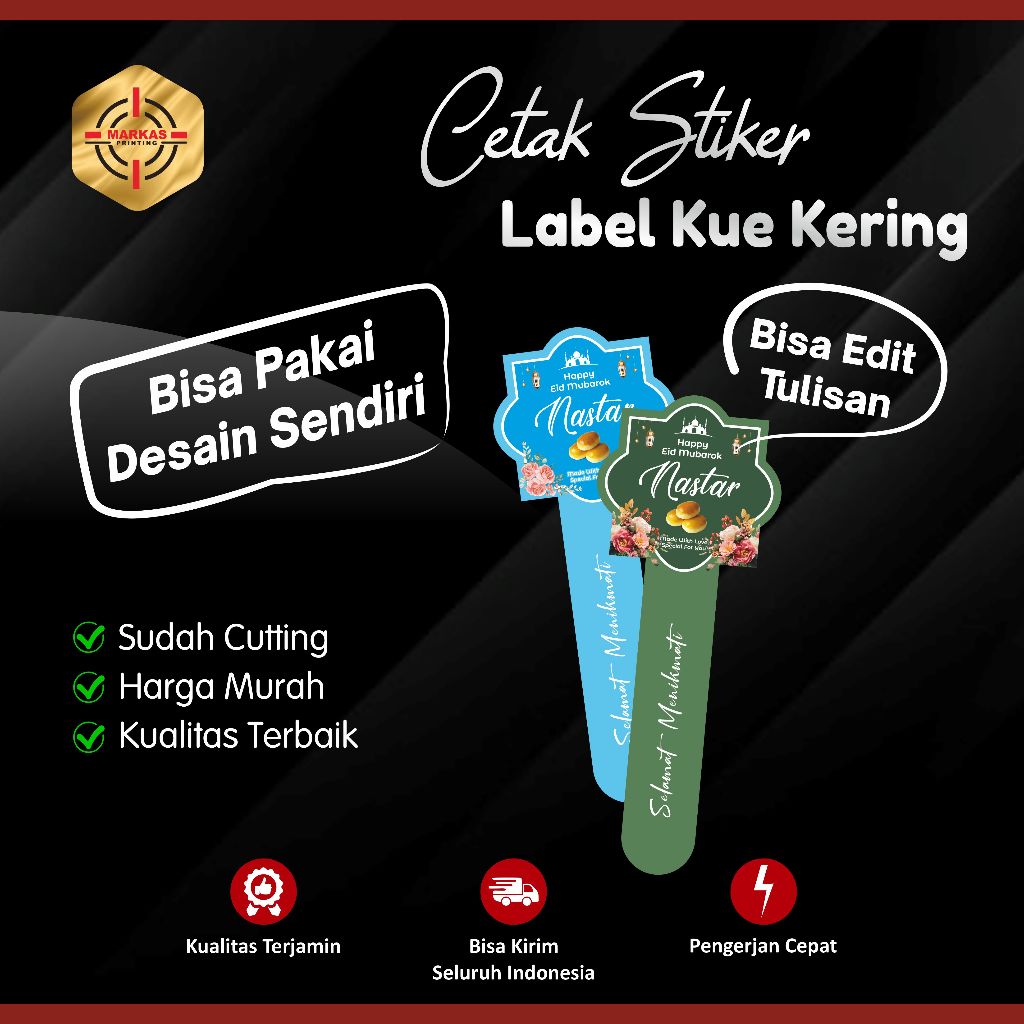 Stiker Segel Custom untuk Label Kue Kering | Stiker Kue Kering Custom