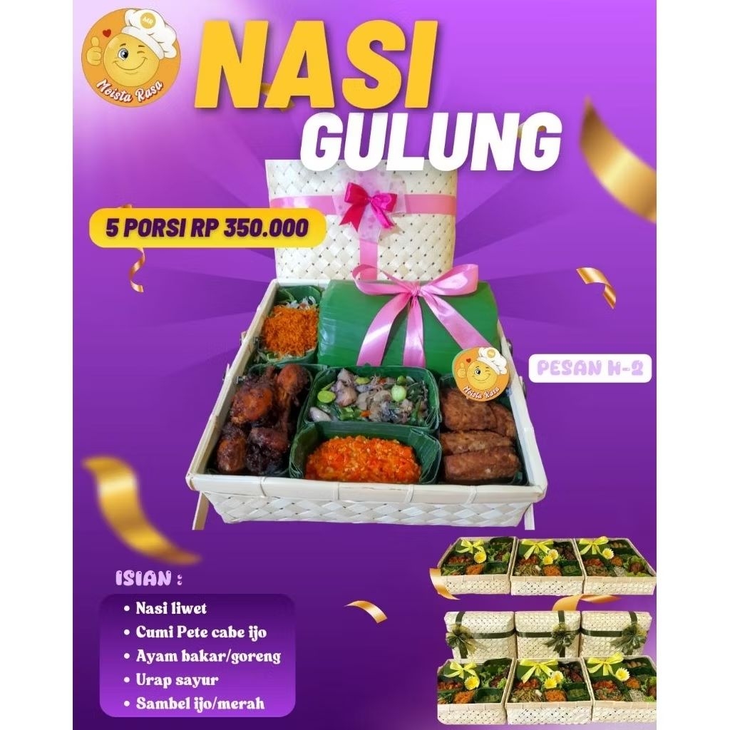 Jual Nasi liwet gulung/Nasi liwet gelaran/Nasi Hampers/Nasi liwet cantik/Nasi liwet enak 5porsi
