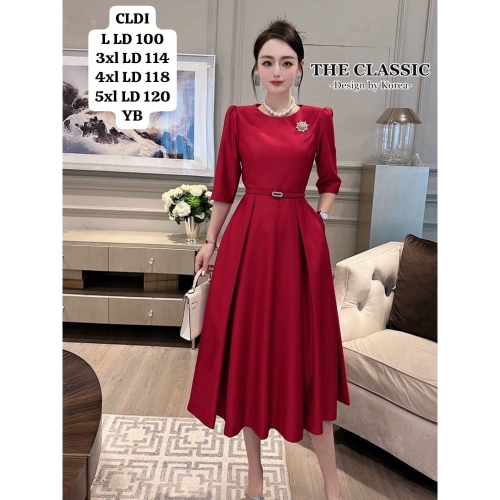 Dress The Classic Style Korea Premium Import Bangkok Dress Pesta Dress Kondangan Dress Natal Dress G