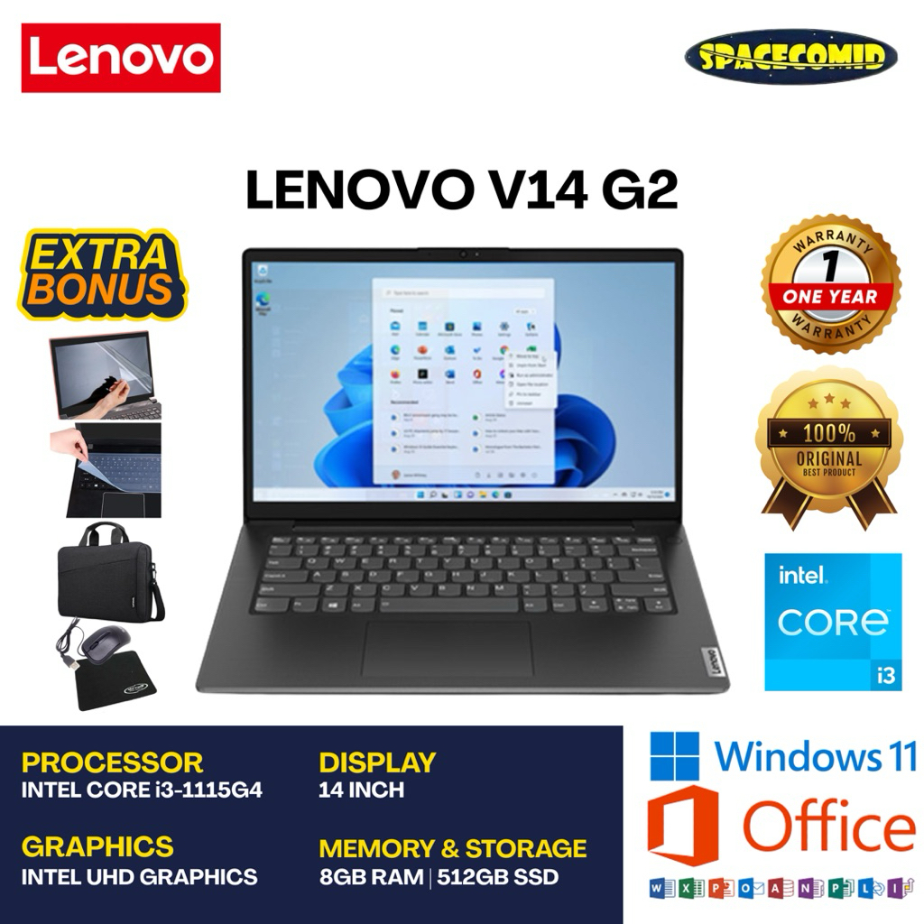 LENOVO V14 G2 [AMD RYZEN 3-5300U] 8GB RAM | 512GB SSD | 14INCH | FREE ACC