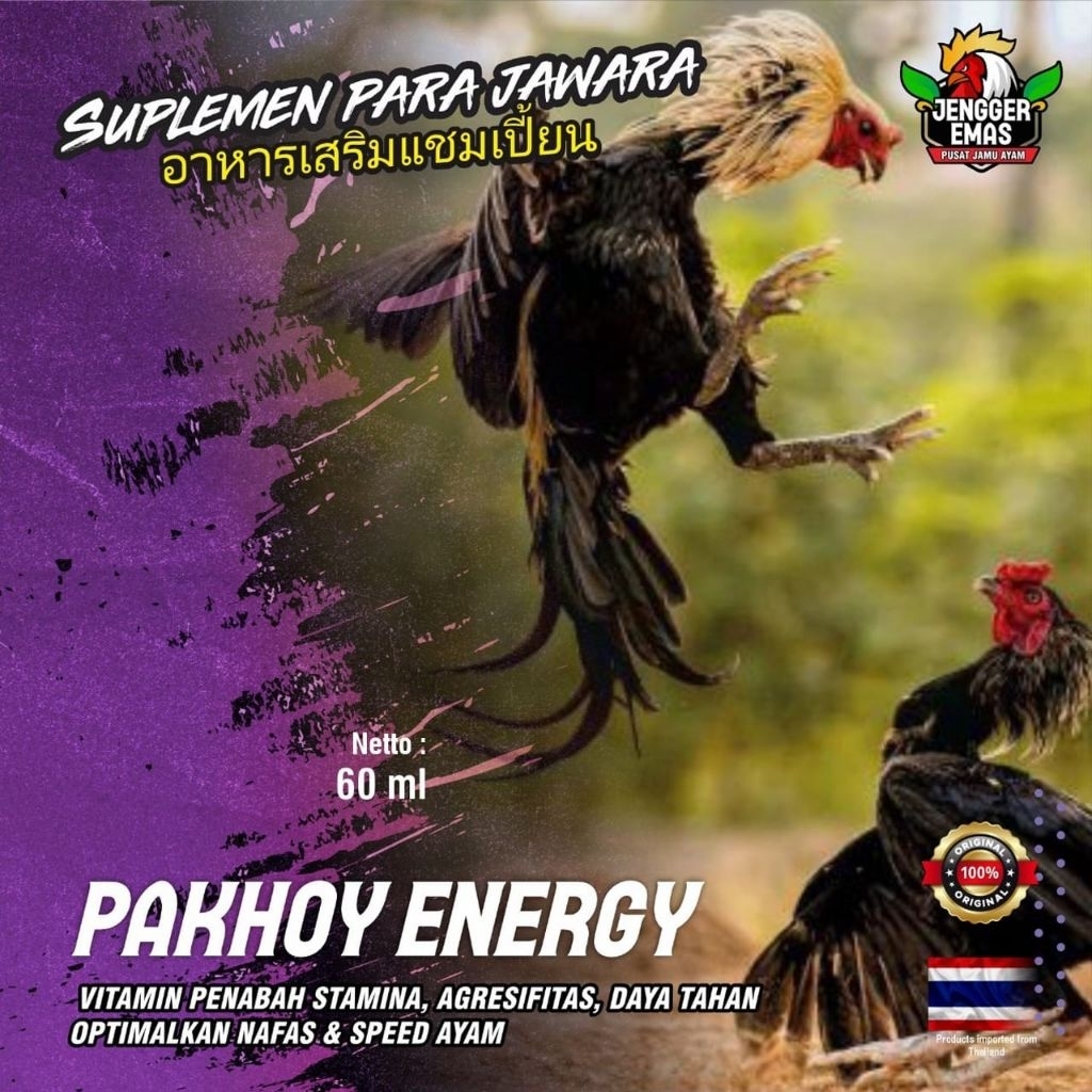 Pakhoy Energy multivitamin ayam aduan thailand best seller terlaris