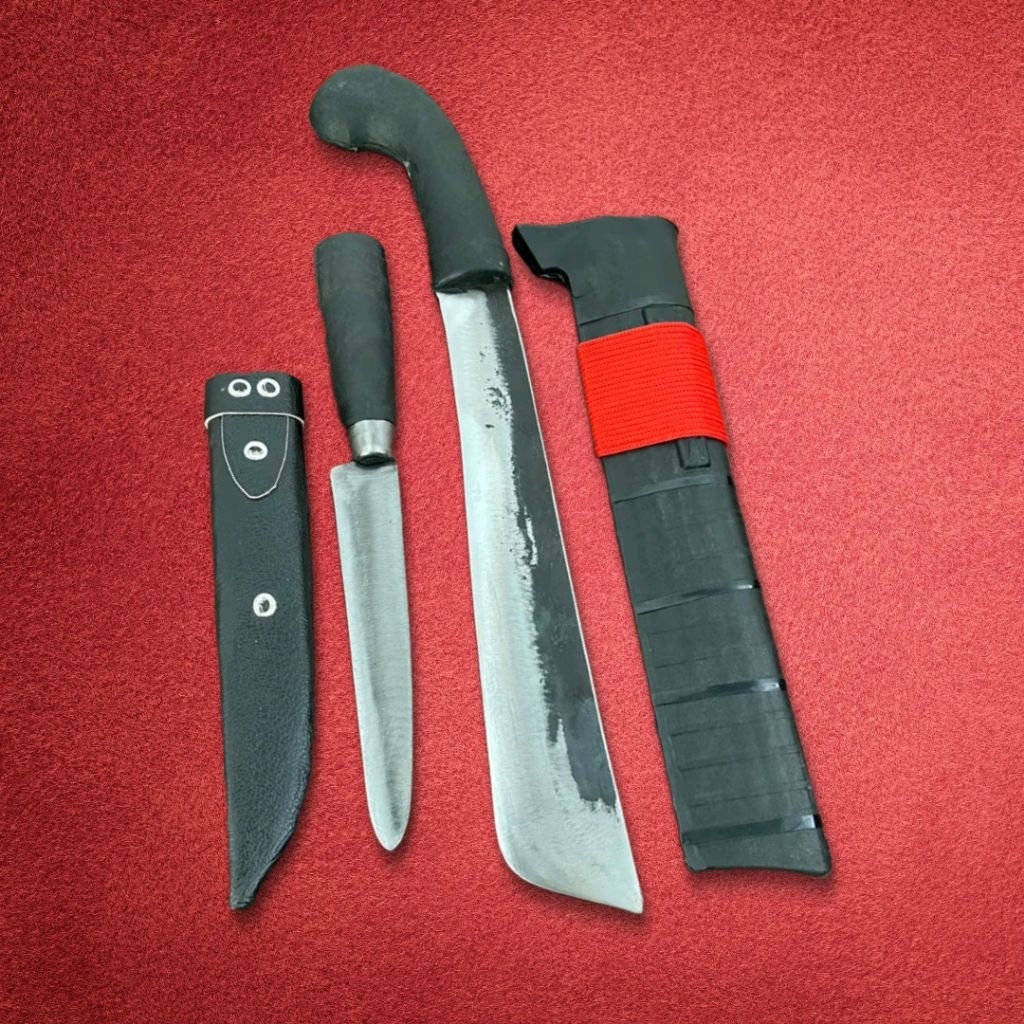 Paket Isi 2 Goloks Baja Per Full Pvc & Pisau Hss