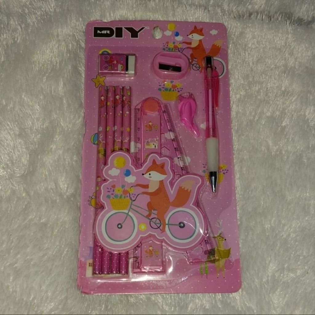 MR DIY Set Alat Tulis Pink peralatan sekolah