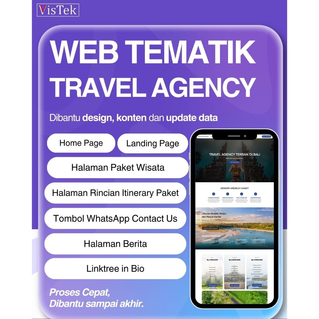 Jasa Buat Website Travel Agency Profesional. Paket Wisata, Itinerary, Landing Page & News SEO
