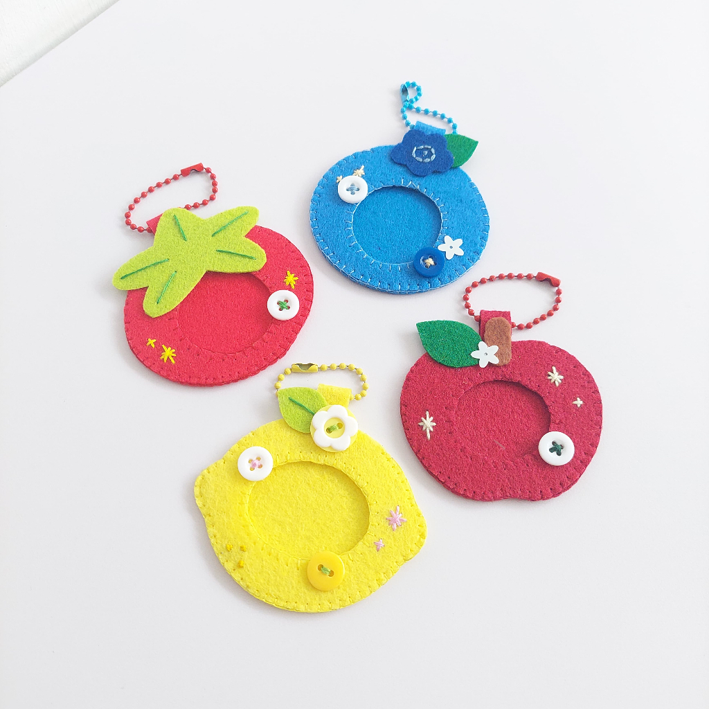 Fruit Felt ID Photo Holder Keychain / ID Photo Holder / ID Photo Keychain