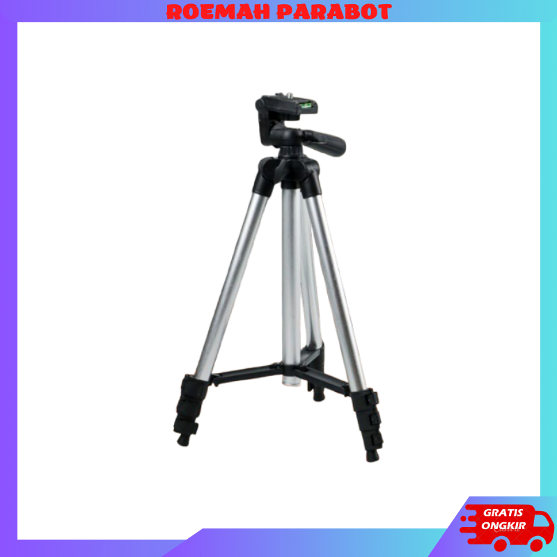 Tripod Kamera 1 Meter dengan Holder Handphone dan Kepala Baut 1/4 Inch
