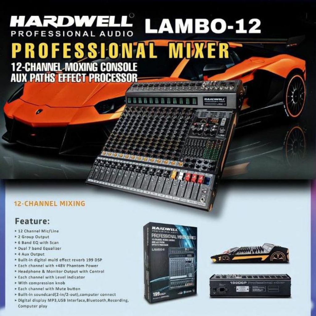 Mixer Audio Hardwell Lambo 8 Mixer Hardwell 8 Channel