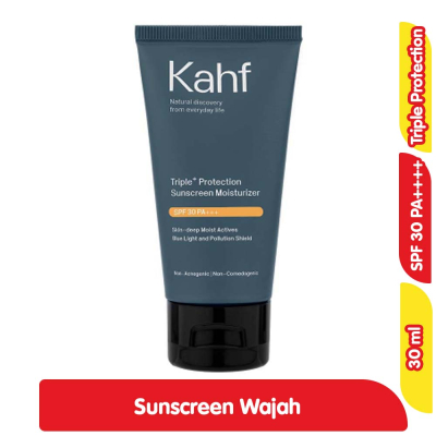 Kahf Sunscreen Moisturizer Wajah Pria Triple Protection SPF 30 30 ml