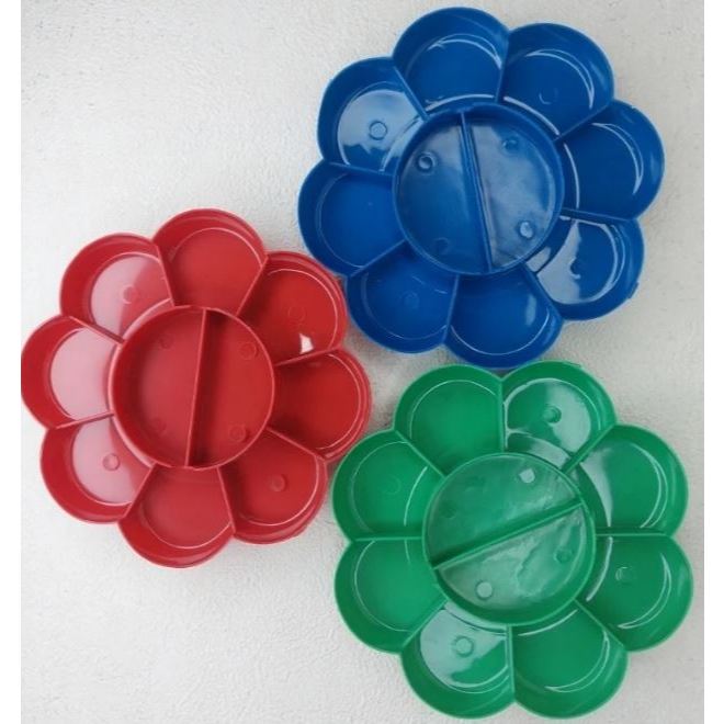 (SKR) Palet Lukis Bunga Sakura Cat Air Wadah piring palette plastik untuk melukis cet akrilik anak s