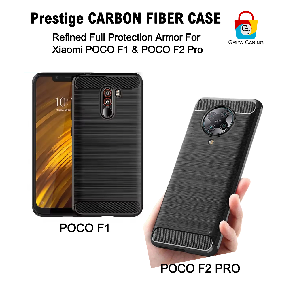 Case Xiaomi Poco F1 & Poco F2 Pro prestige CARBON FIBER Rugged Shockproof Armor Shield Softcase