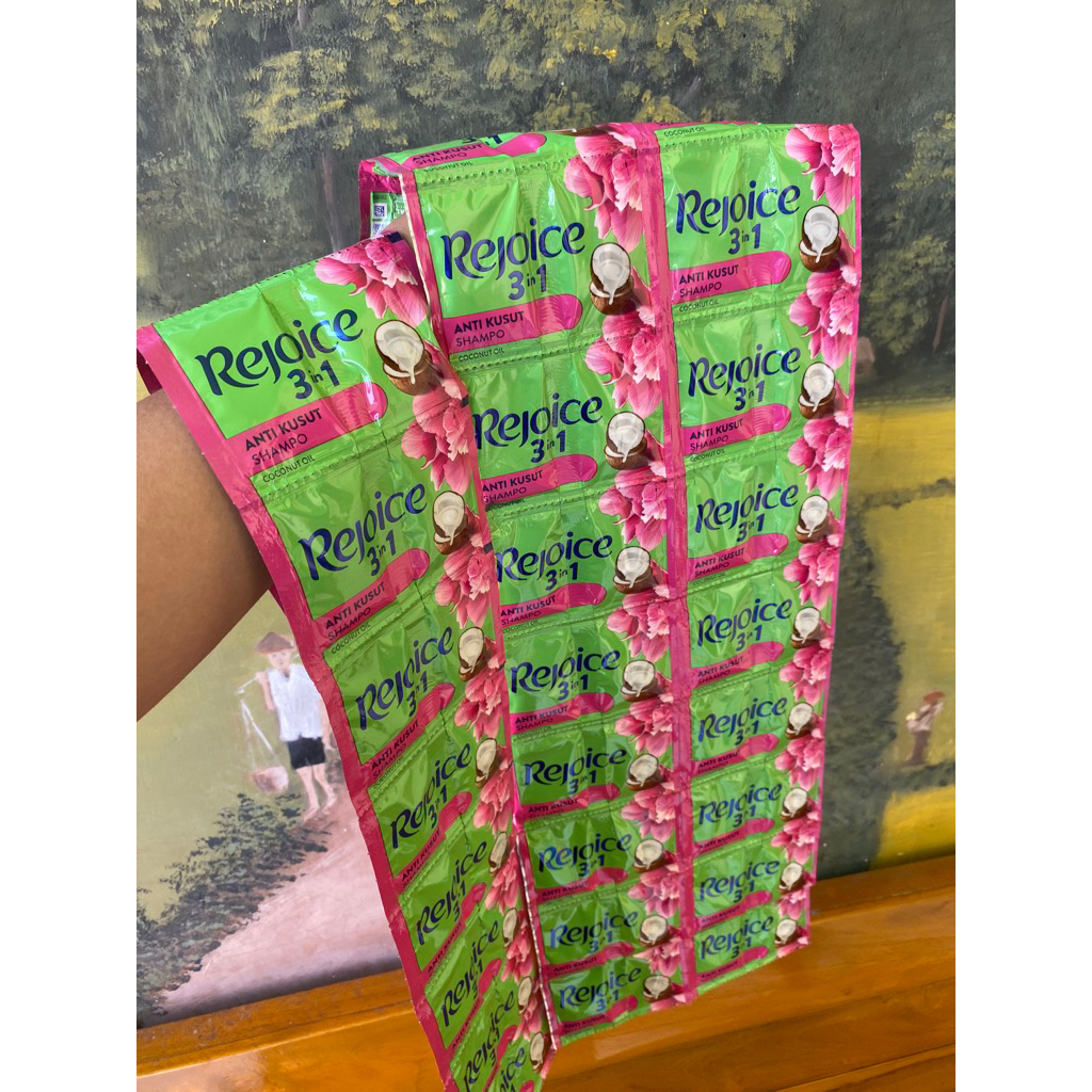 Sampo Rejoice Renceng atau Sachet promo sampo Rejoice 5 renceng