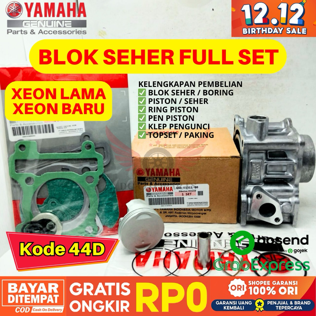 44D BLOK SEHER FULL SET XEON ORIGINAL YAMAHA GENUINE PARTS, PAKET BLOK SEHER XEON BARU, BLOK SEHER X