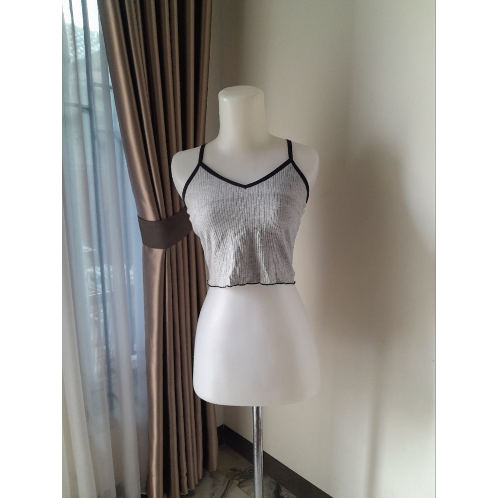 Tanktop Knit Abu Crop, Tanktop Croptop Knit, Croptop Knit