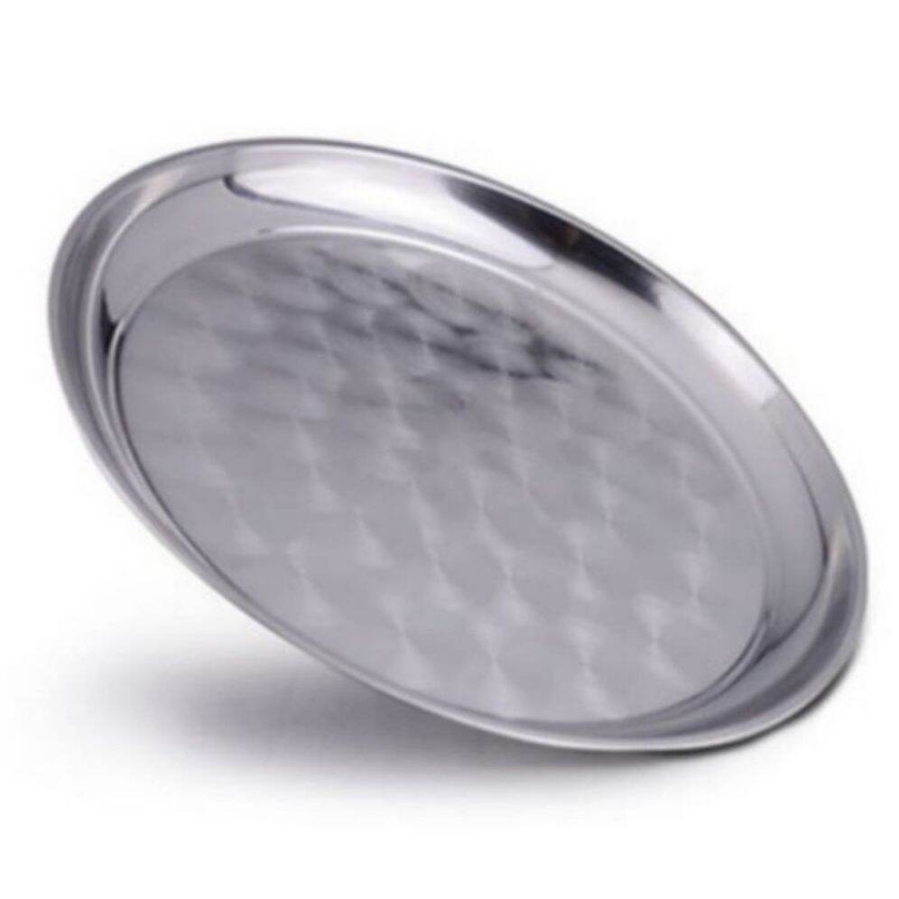 Nampan Bulat Stainless Steel / Baki Bulat - Diameter 30/40/50 cm - Anti Karat