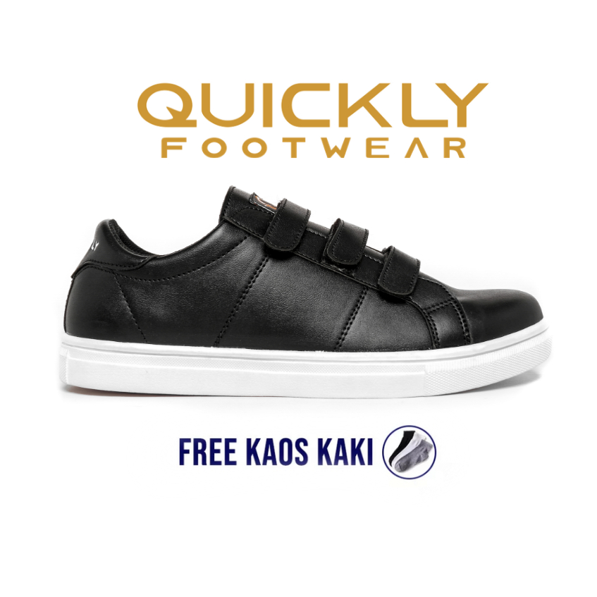 QUICKLY Sepatu Sneakers Pria Tanpa Tali Sepatu Kets Premium Sepatu Kasual Norton Black QPN-004