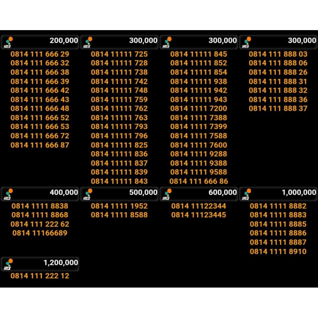Nomorcantik indosat seri 0814