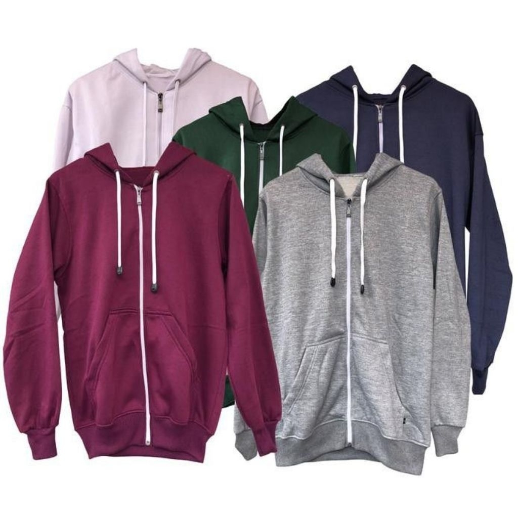 Hoodie Zipper Oversize XXL Wanita Pria Unisex - Sweater Oversize Perempuan Bigsize Warna Hitam