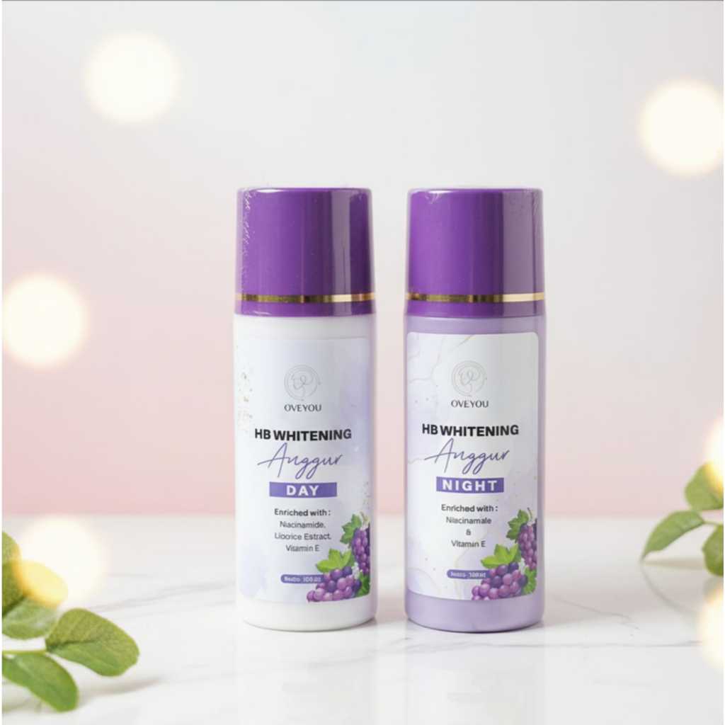 Hb Anggur BPOM Dosis Tinggi Pemutih Badan Ori Dosting Whitening 5x Mencerahkan Lengkap Siang Malam