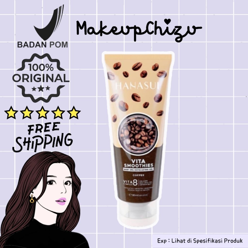 MakeupChizu - HANASUI Vita Smoothies Body Spa Exfoliating Gel 180ml -  COFFEE ( Coklat ) | Peeling G