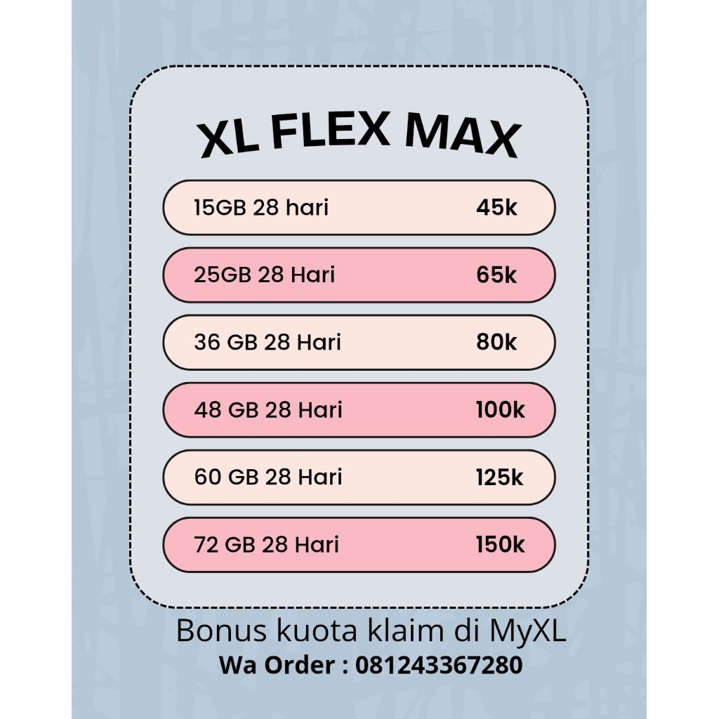 PAKET DATA XL FLEX MAX MURAH