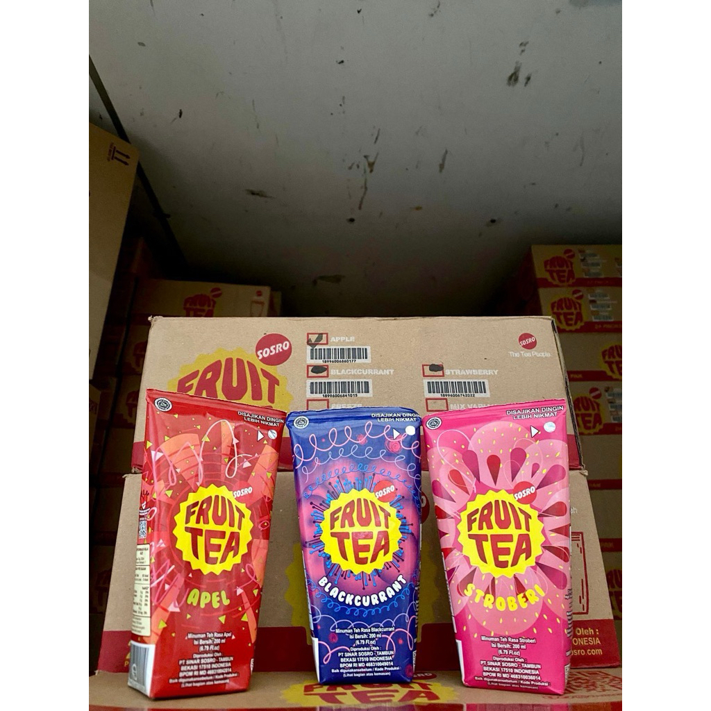fruitea pouch kertas 200ml 4pcs,PROMO minuman fruitea ,COD,gratis ongkir