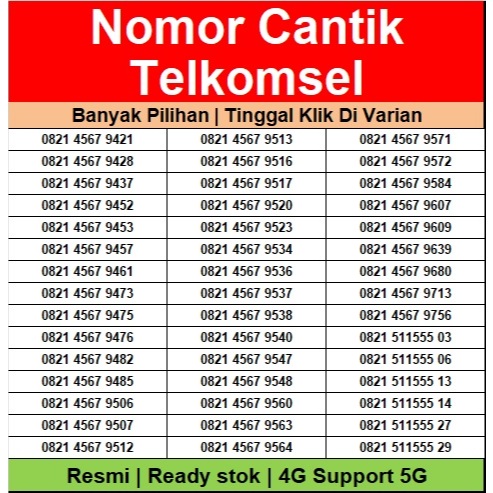 Nomor Cantik Telkomsel Kartu Perdana 4G/5G F17