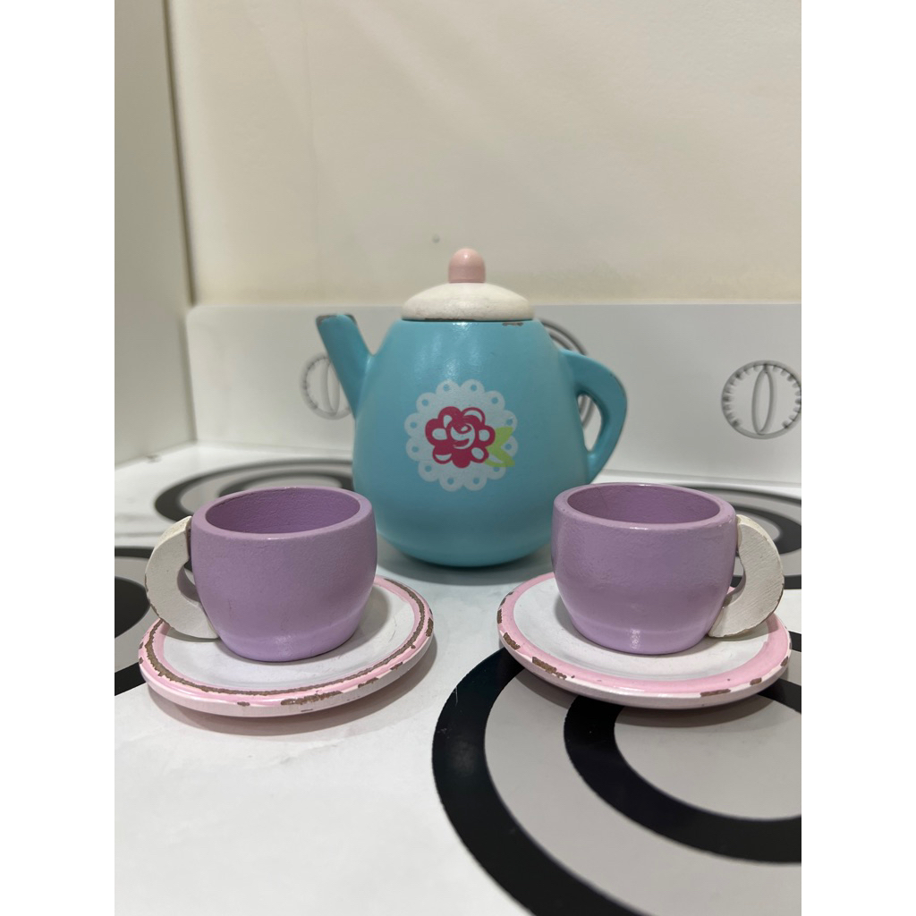 Preloved Mainan kayu tea set