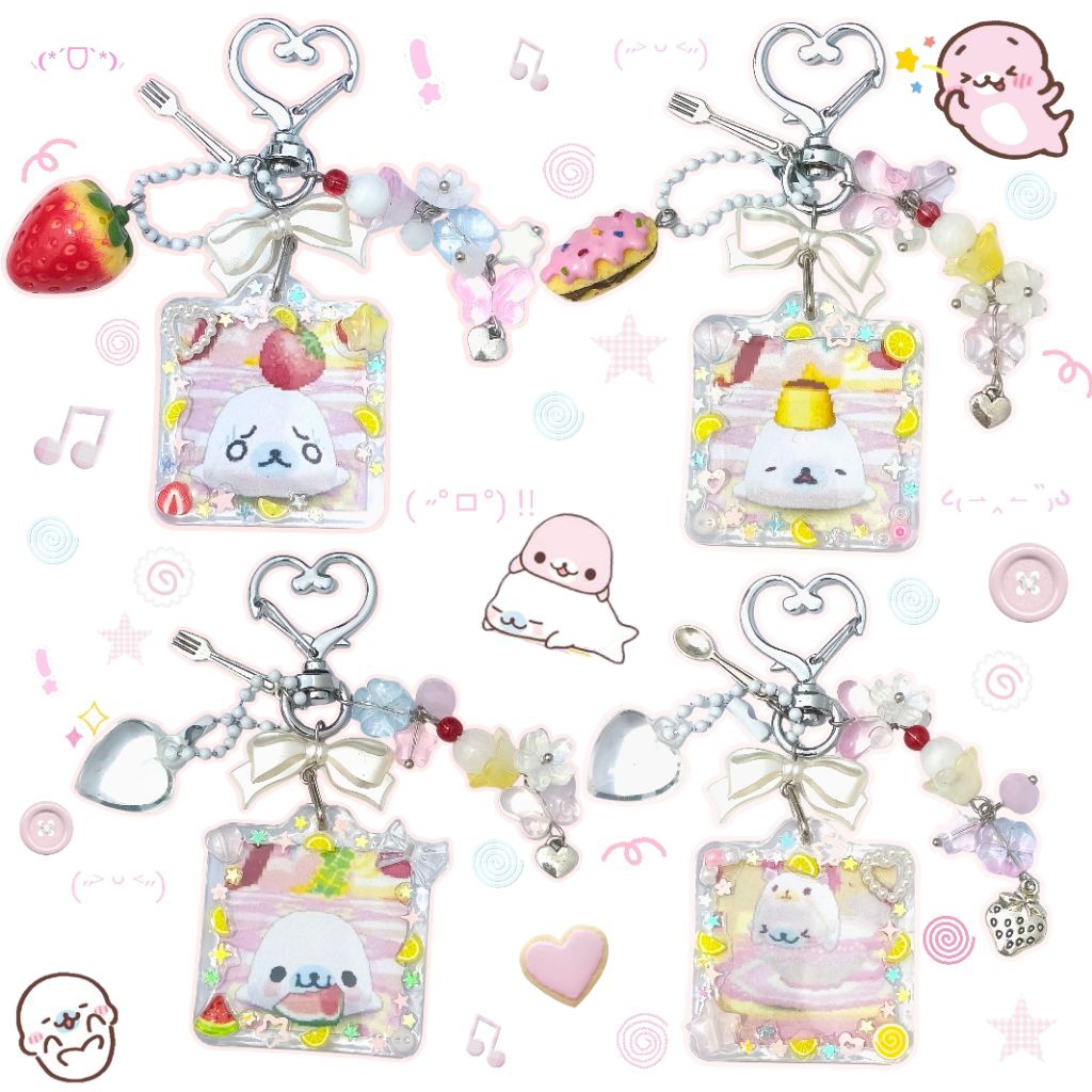 mamegoma trinkets beads keychain | cute bagcharm japan | gantungan kunci pink