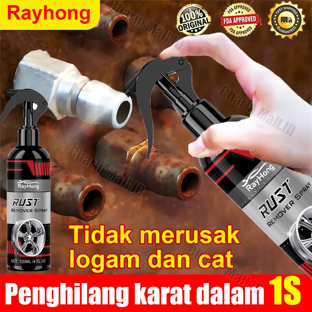 100% penghilang karat motor dan besi semprotan anti karat cairan karat besi motor menghilangkan kara