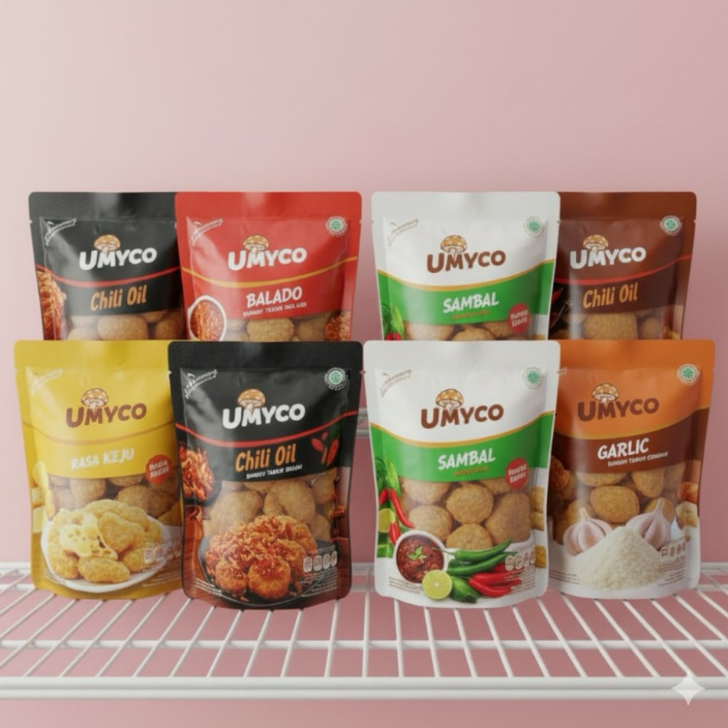 Nugget Jamur Crispy UMYCO – Snack Sehat Murah, Varian Keju/BBQ/Chili Oil – Frozen Food Murah Surabay