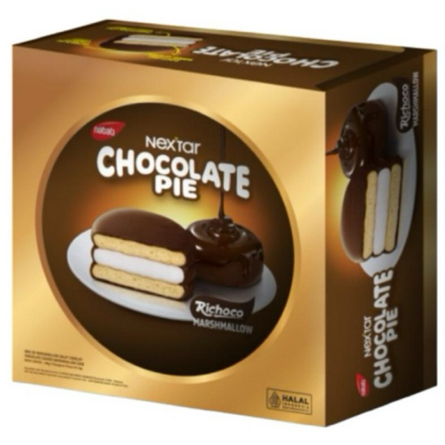 Nextar Choco Pie Keik Cokelat Isi Marshmallow 168gr kemasan kaleng/nextar kaleng/kue kaleng lebaran/