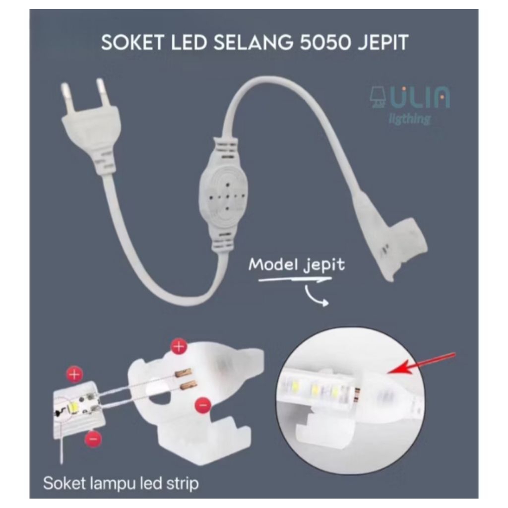 ADAPTOR SOCKET LAMPU STRIP LED JEPIT ADAPTOR SOCKET CUCUKAN LAMPU LED STRIP JEPIT